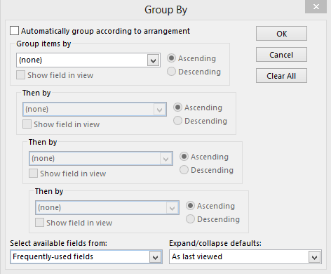 Group By Settings